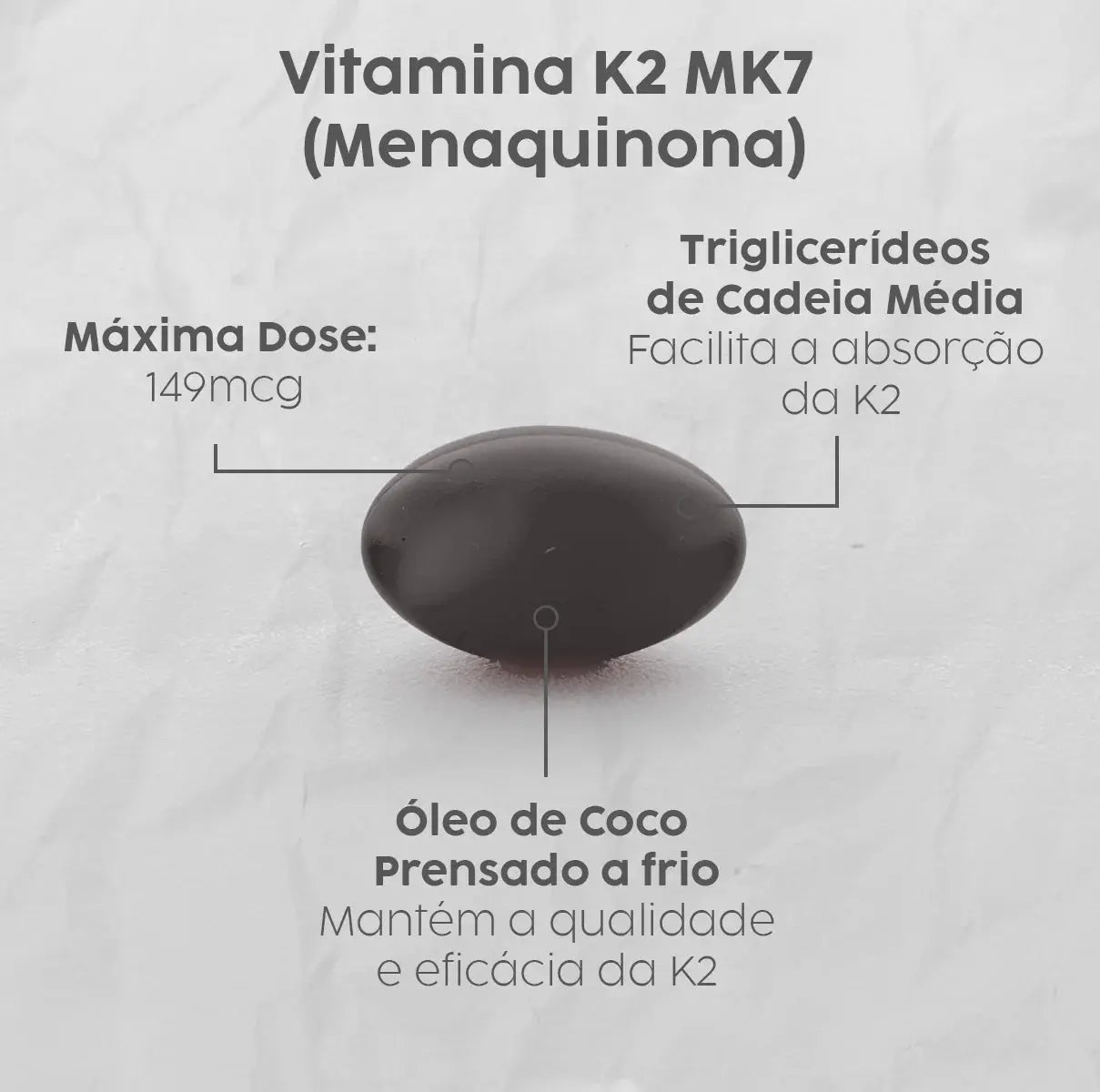 Vitamina K2 Concentrada (Menaquinona MK7) com TCM NatusVita
