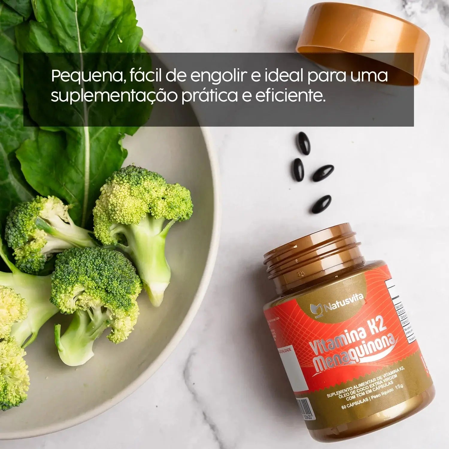 Vitamina K2 Concentrada (Menaquinona MK7) com TCM NatusVita