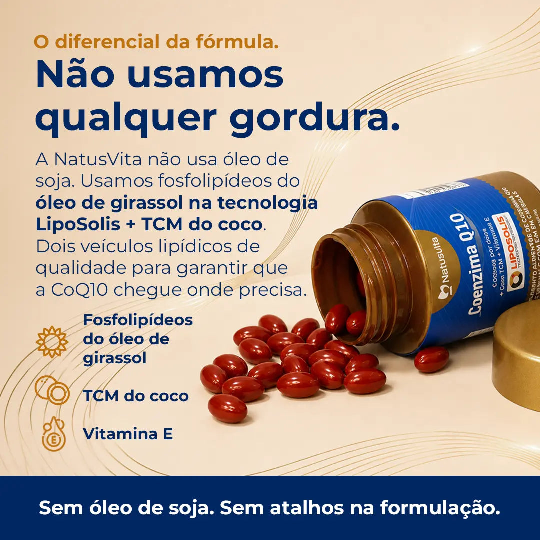 Coenzima Q10 Lipossomal (200mg por porção) + TCM em cápsulas softgel NatusVita
