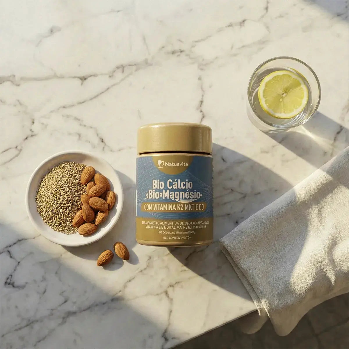 Bio Cálcio. 120 cápsulas. Com Magnésio Quelato, Vitamina K2 e Vitamina D3 NatusVita