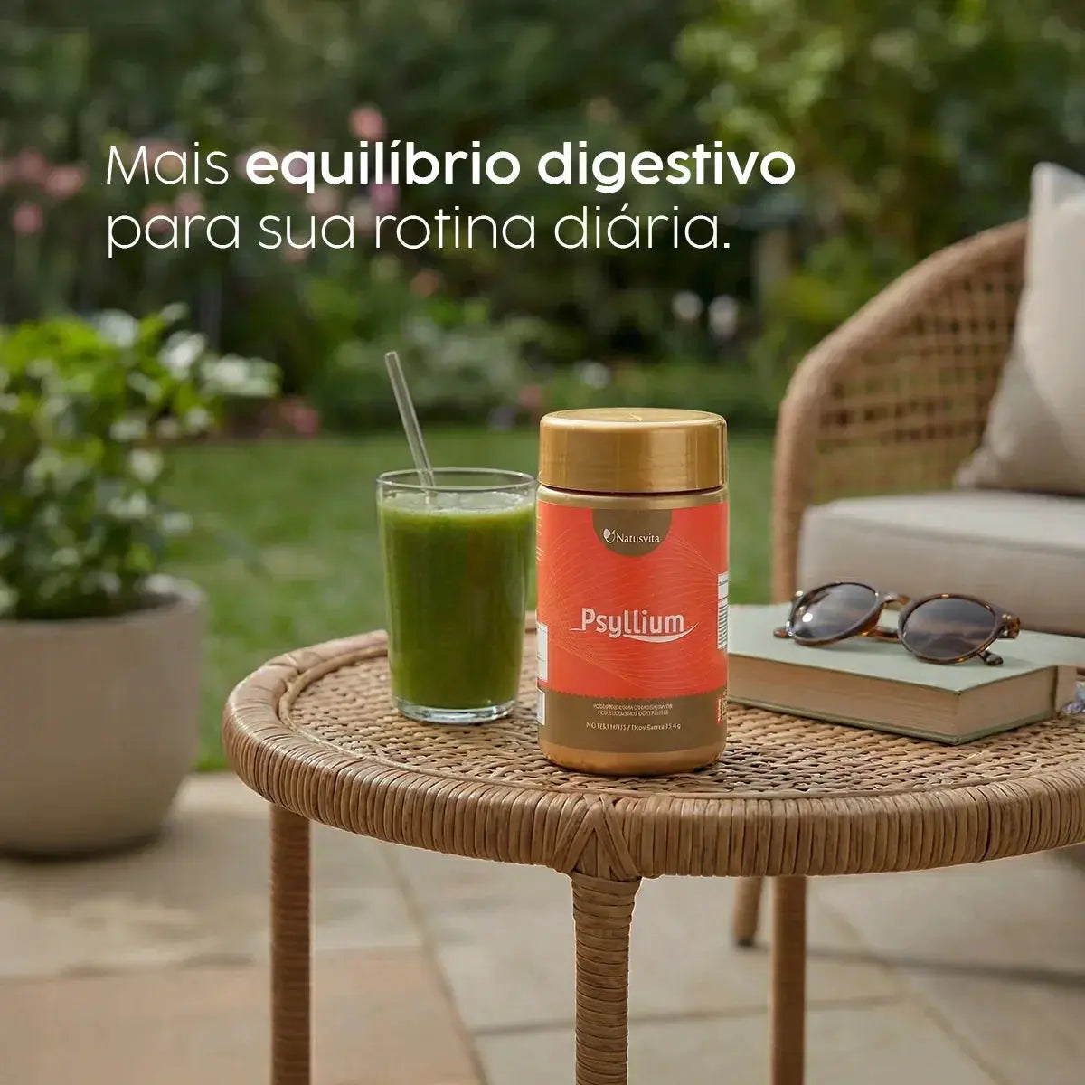 Psyllium Puro 120 cápsulas. Fibra Natural para Intestino e Saciedade NatusVita