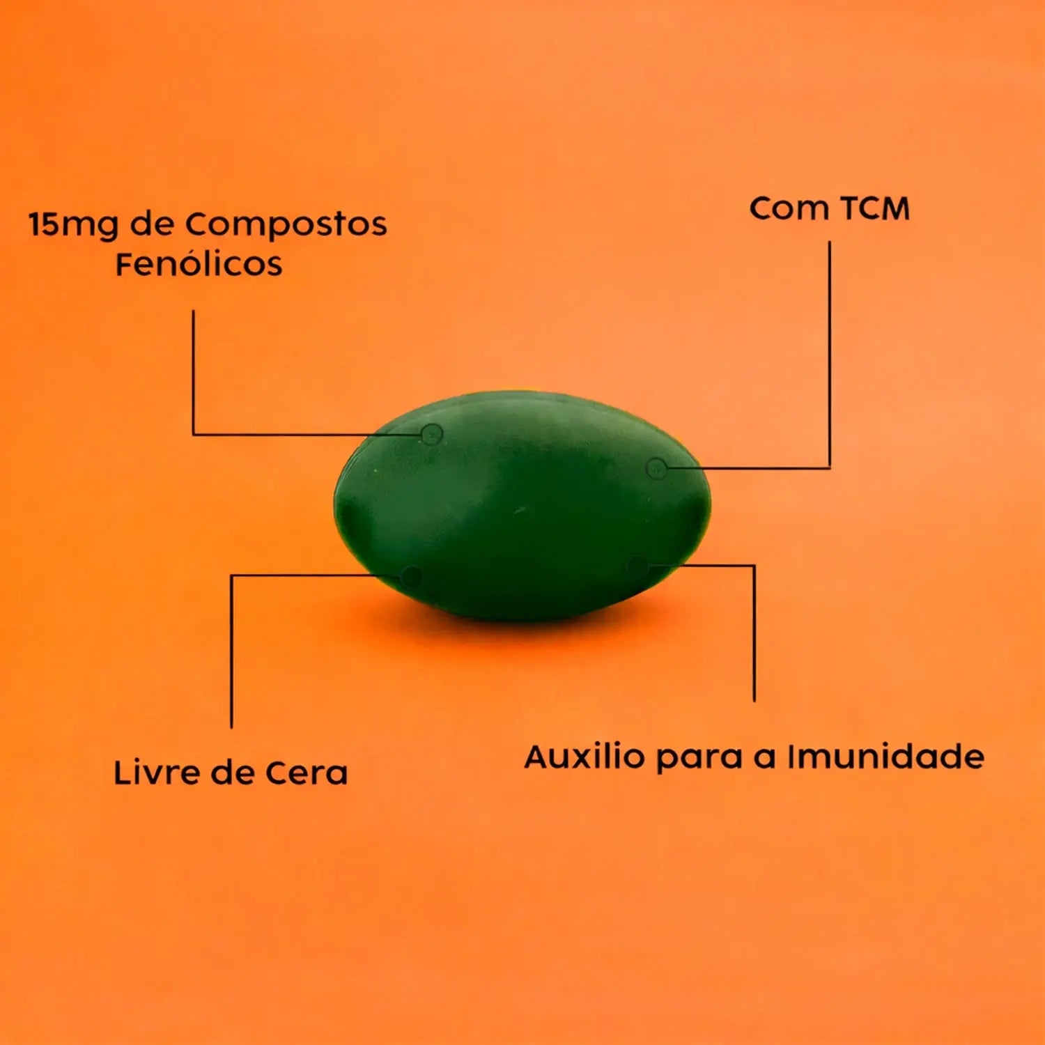 Própolis Verde com TCM (15mg de Compostos Fenólicos - artepelin C) em Cápsulas NatusVita