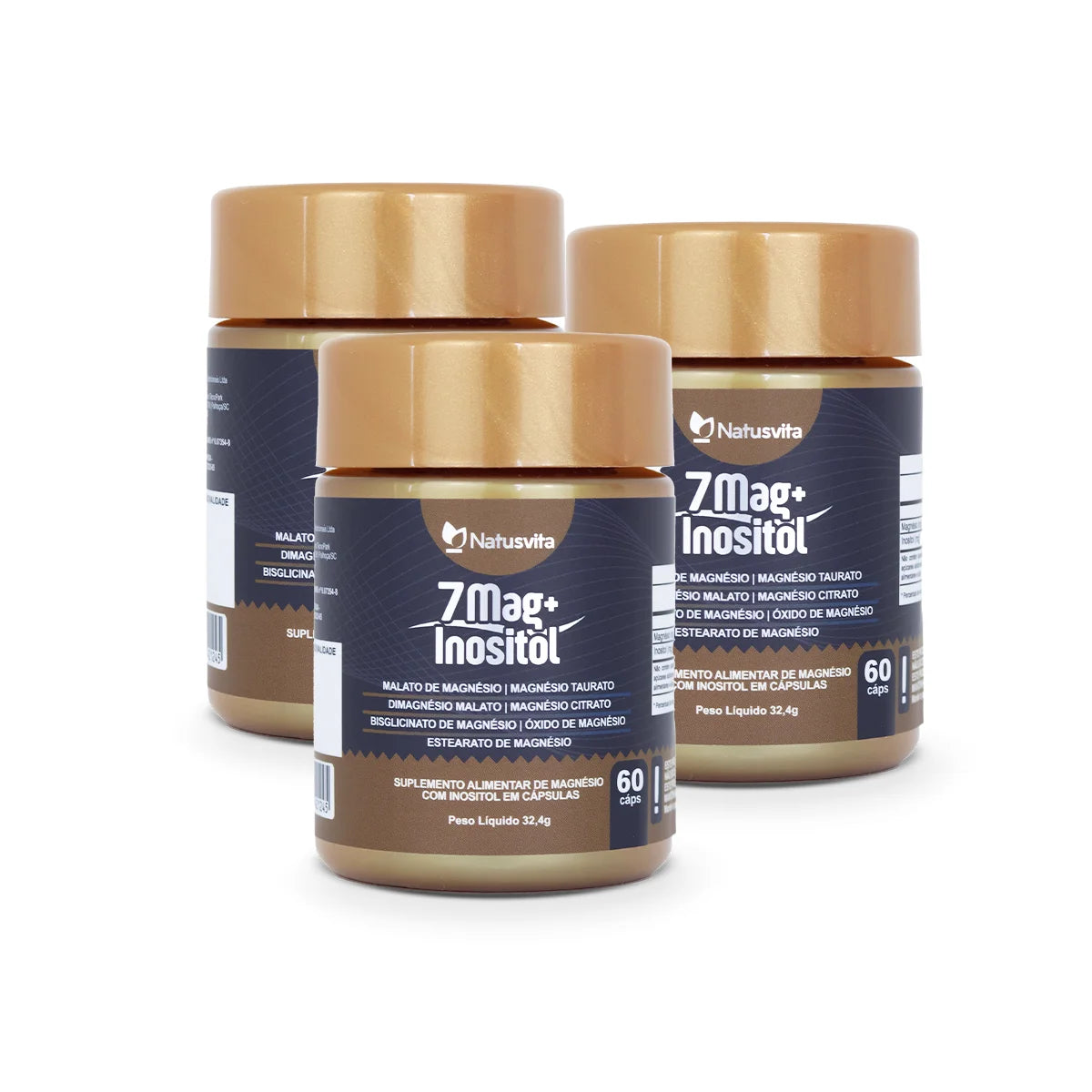 7mag + Inositol (Magnésio Dimalato, Taurato, Citrato, Bisglicinato)