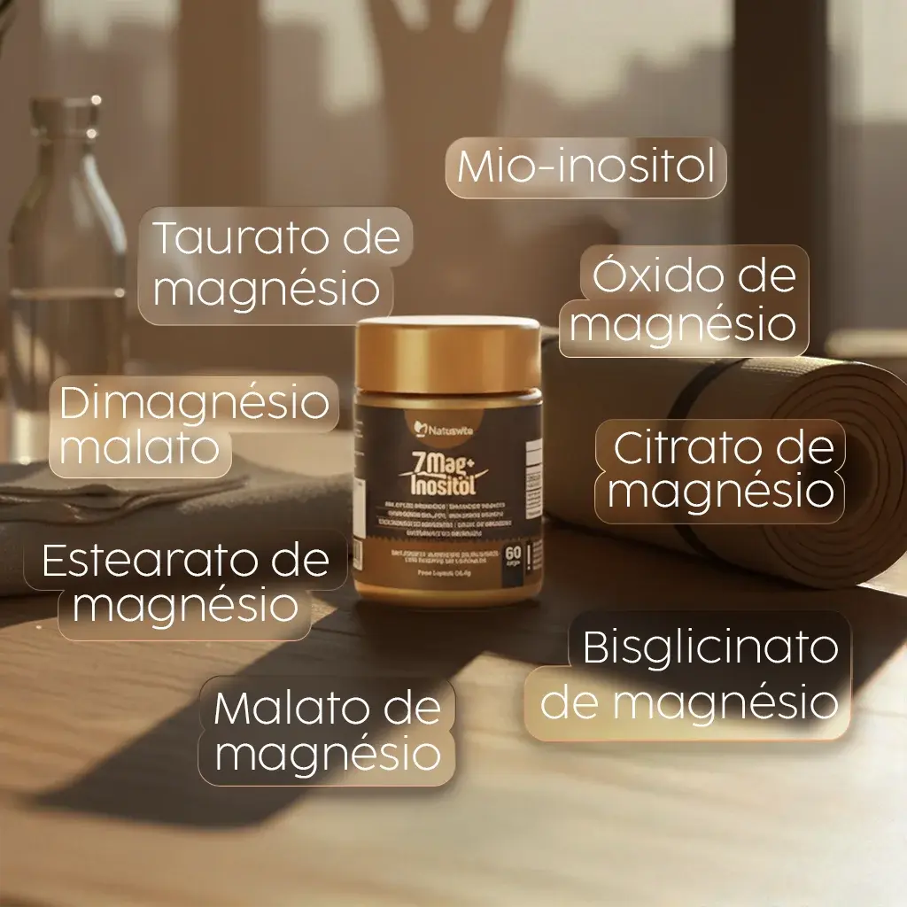 7mag + Inositol (Magnésio Dimalato, Taurato, Citrato, Bisglicinato) NatusVita