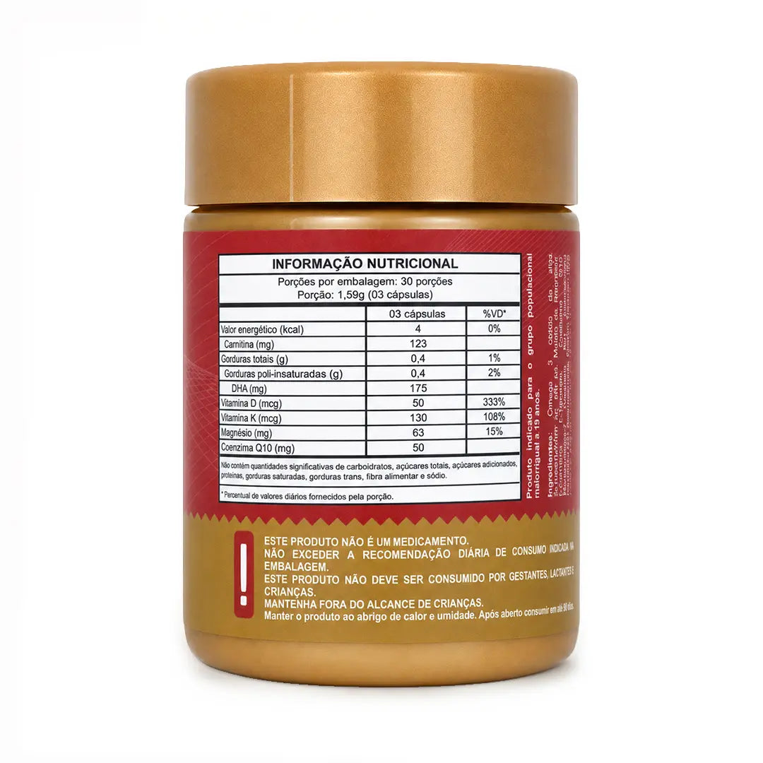 Cardio Upper (Ômega 3, Coenzima Q10, Magnésio, L-Carnitina, Vitamina K2 e D3) NatusVita