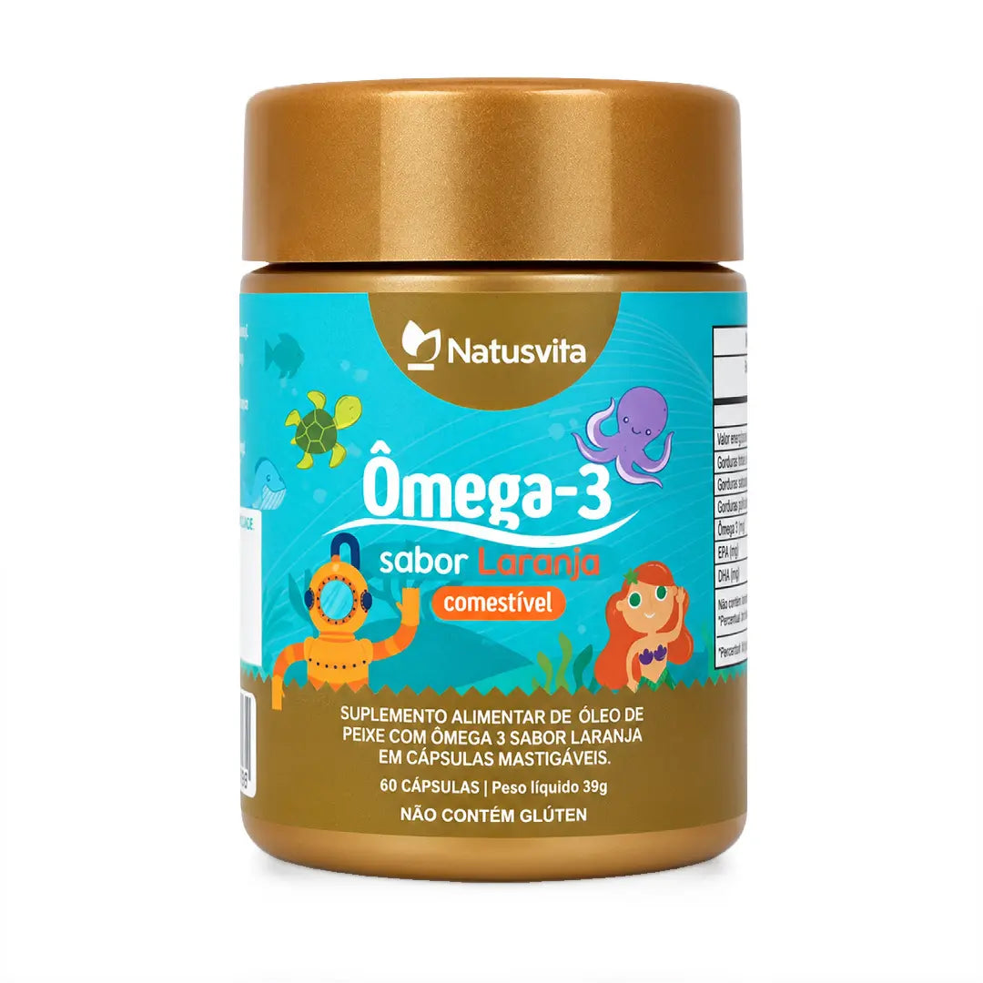 Ômega 3 Sabor Laranja – 60 Cápsulas Mastigáveis NatusVita