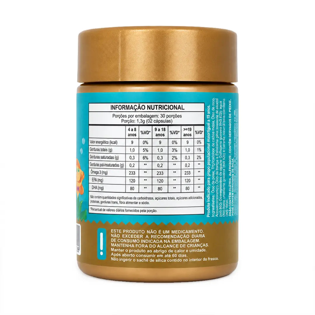 Ômega 3 Sabor Laranja – 60 Cápsulas Mastigáveis NatusVita