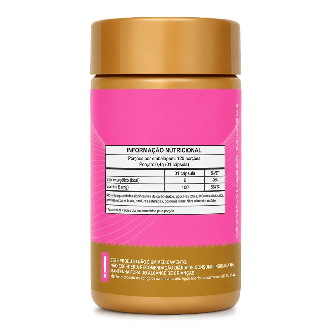 Vitamina E. 120 cápsulas. Tocoferol Isolada e Concentrada NatusVita
