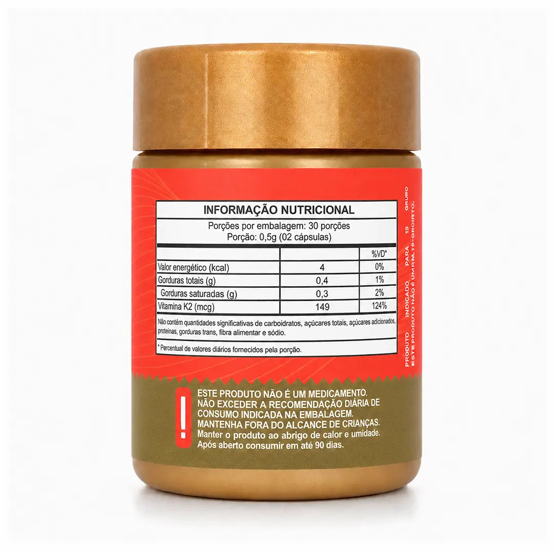 Vitamina K2 Concentrada (Menaquinona MK7) com TCM NatusVita