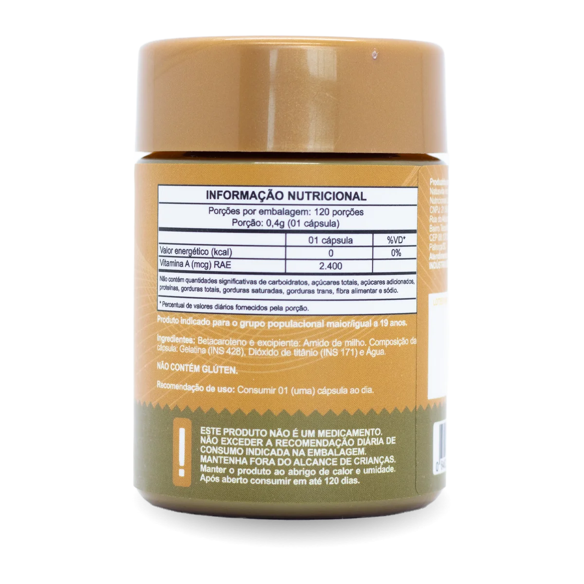 Betacaroteno em cápsulas