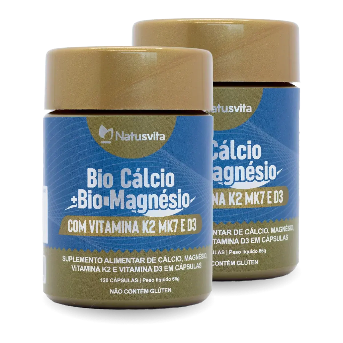 Bio Cálcio. 120 cápsulas. Com Magnésio Quelato, Vitamina K2 e Vitamina D3 NatusVita