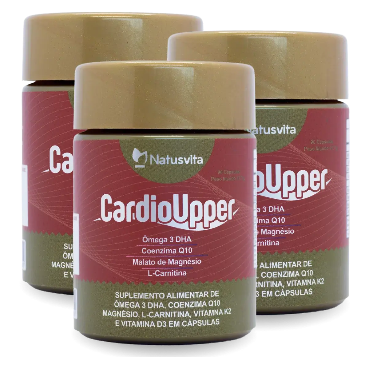 Cardio Upper (Ômega 3, Coenzima Q10, Magnésio, L-Carnitina, Vitamina K2 e D3) NatusVita