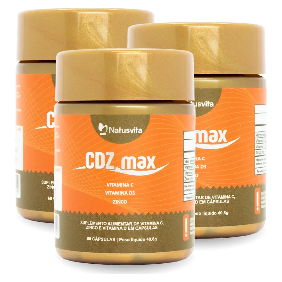 CDZ (Vitamina C 1000mg + Vitamina D 2000ui + Zinco 29mg) NatusVita