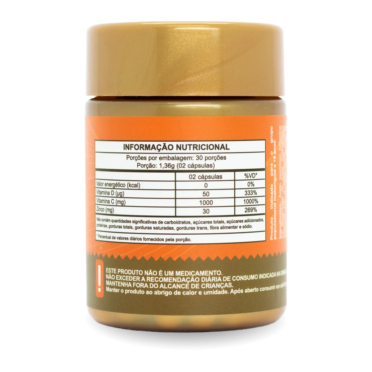 Zinco e vitaminas em cápsula