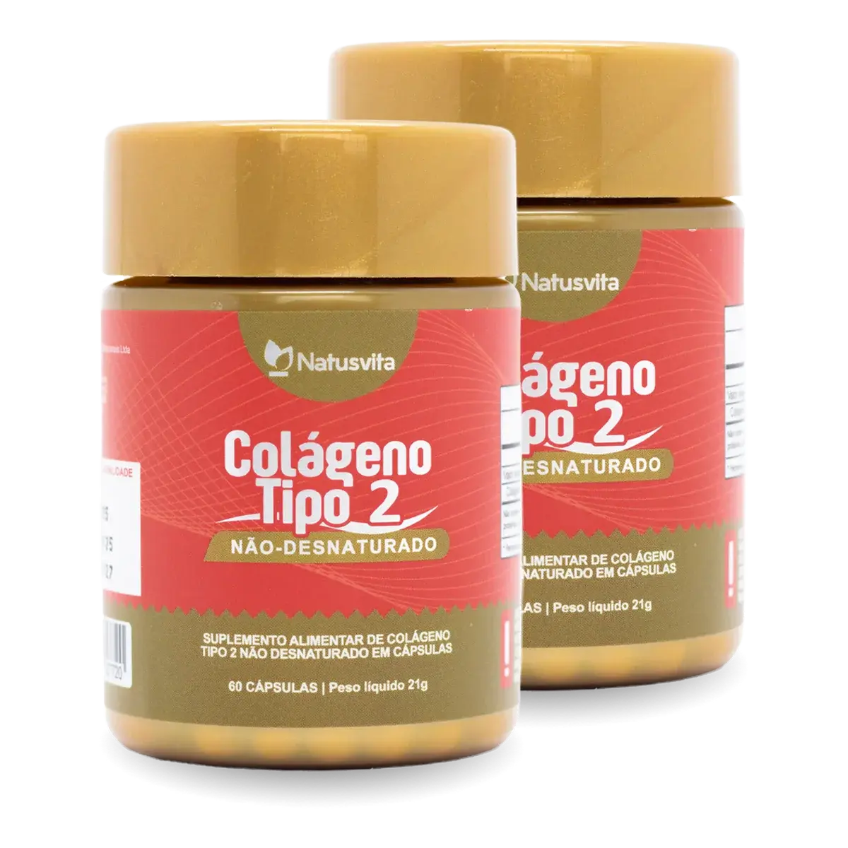 Colágeno Tipo 2 - UC II. Não Desnaturado. 60 cápsulas. NatusVita