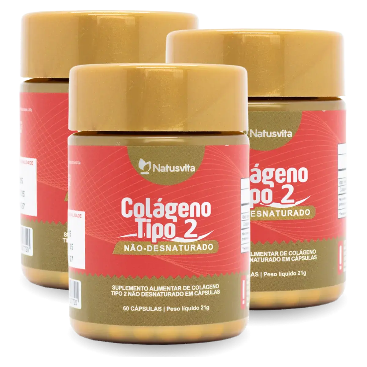 Colágeno Tipo 2 - UC II. Não Desnaturado. 60 cápsulas. NatusVita