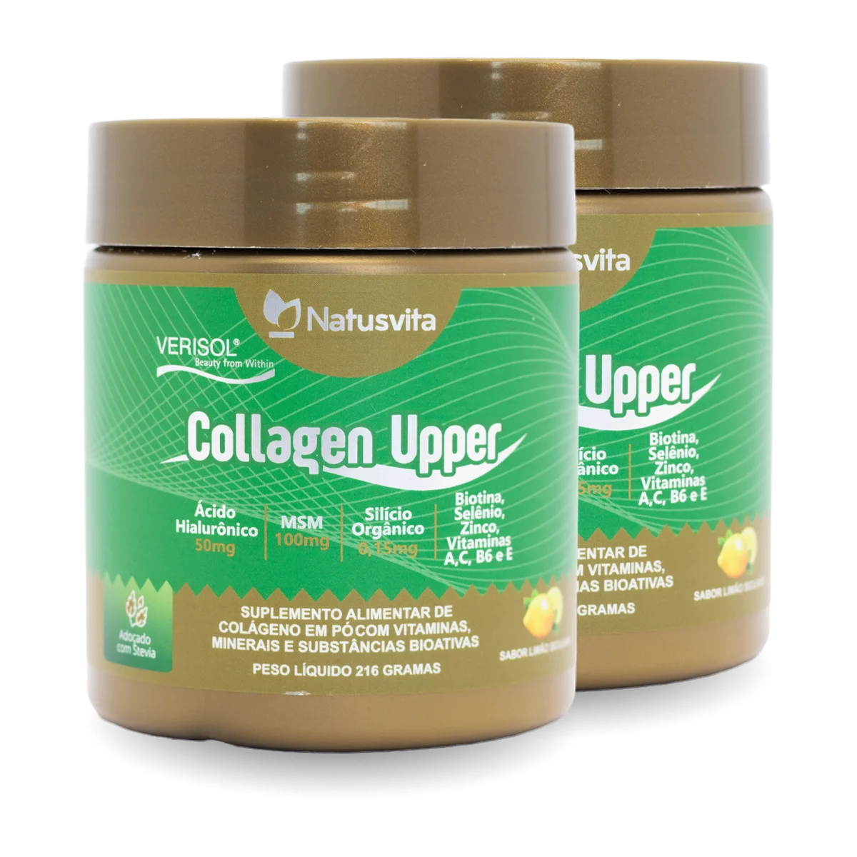 Collagen Upper (Colágeno Verisol, Ácido Hialurônico, Silício, Biotina e MSM) Sabor Limão Siciliano