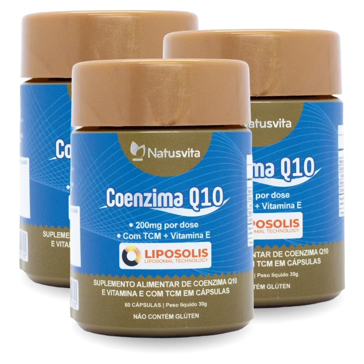Coenzima Q10 Lipossomal (200mg por porção) + TCM em cápsulas softgel NatusVita