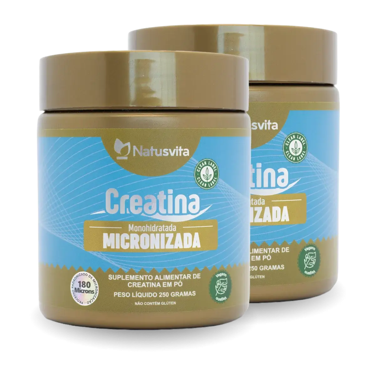 Creatina 100% Pura (Pote). Monohidratada e Micronizada 180 mícrons. Livre de Metais Pesados NatusVita