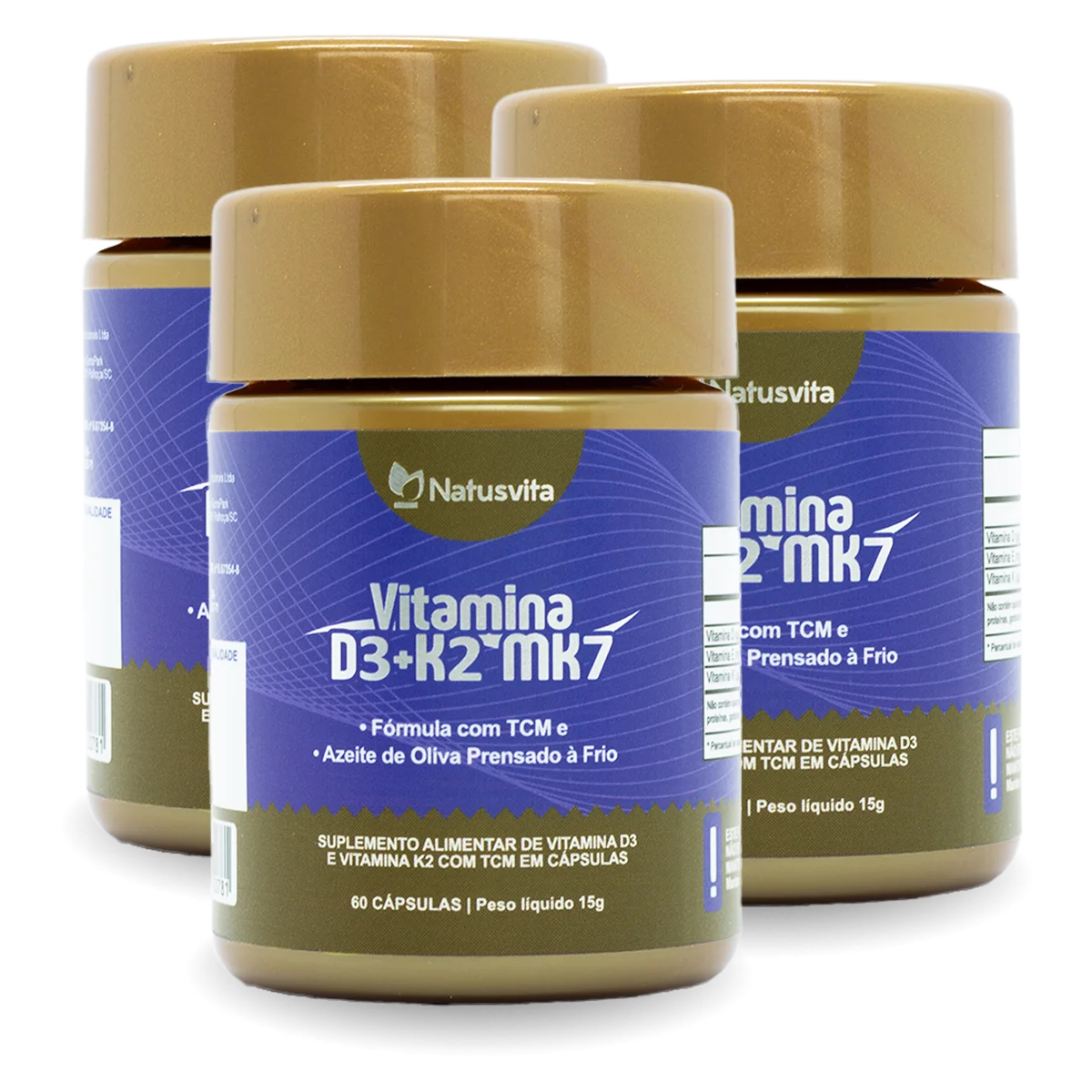 Vitamina D3 + K2 em cápsula
