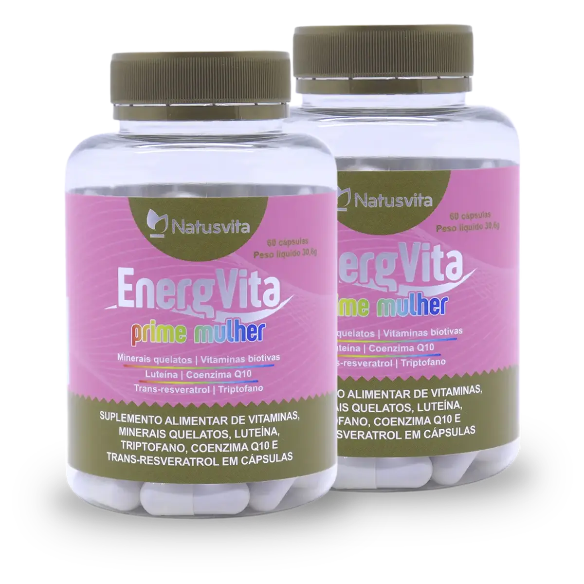 EnergVita Mulher (Multivitaminico com Coenzima Q10, Luteína, Triptofano e Resveratrol)