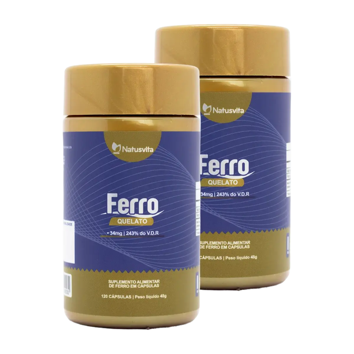 Ferro Bisglicinato Quelato 34mg (243% V.D.) 120 cápsulas NatusVita