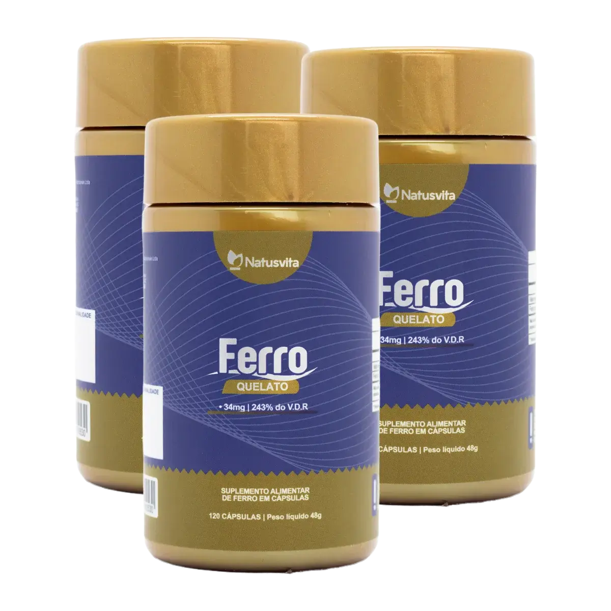 Ferro Bisglicinato Quelato 34mg (243% V.D.) 120 cápsulas NatusVita