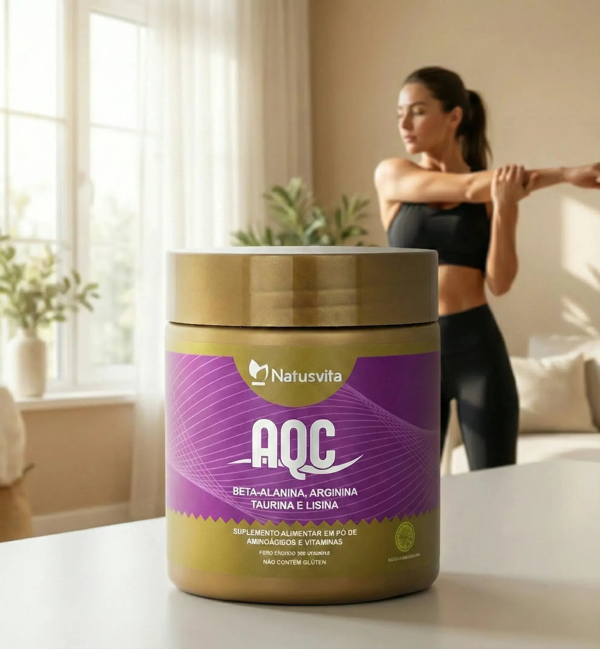Pré Treino AQC Beta Alanina Arginina Taurina Lisina B3 B12 NatusVita