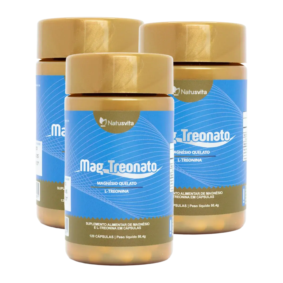 Mag Treonato 120 Cápsulas (Bisglicinato de Magnésio com L-Treonina) Concentrado NatusVita