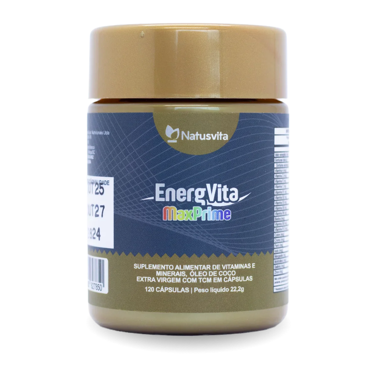 EnergVita MaxPrime 120 cápsulas (Multivitaminico com Vitaminas Ativas e Minerais Quelatos com TCM em Cápsulas Softgel) NatusVita
