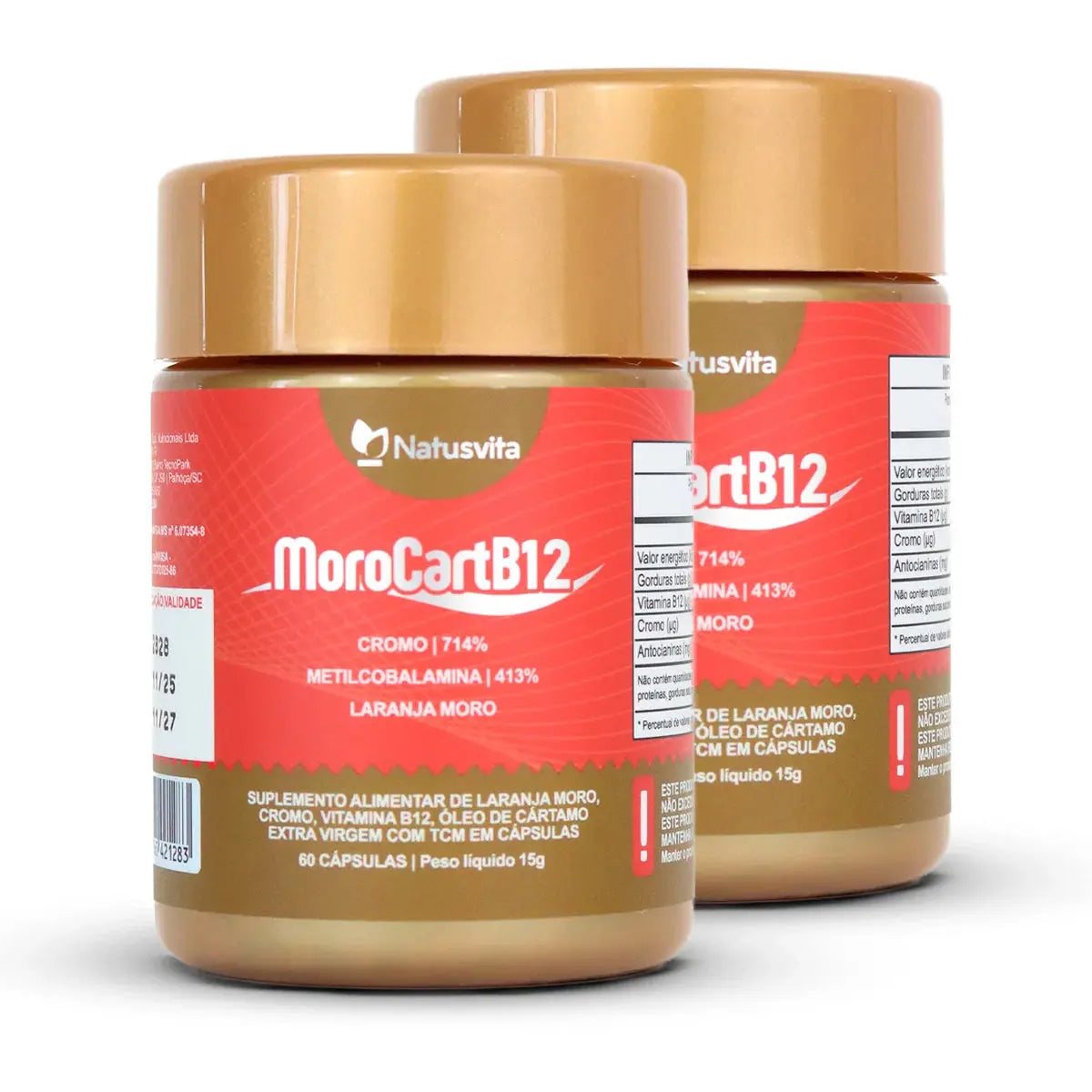 MoroCart (Laranja Moro, Óleo de Cártamo Prensado a Frio, TCM, Picolinato de cromo e B12) em cápsulas NatusVita