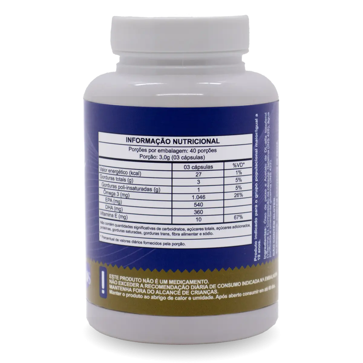 Ômega 3 TG Selo IFOS 540mg EPA e 360mg DHA com Vitamina E