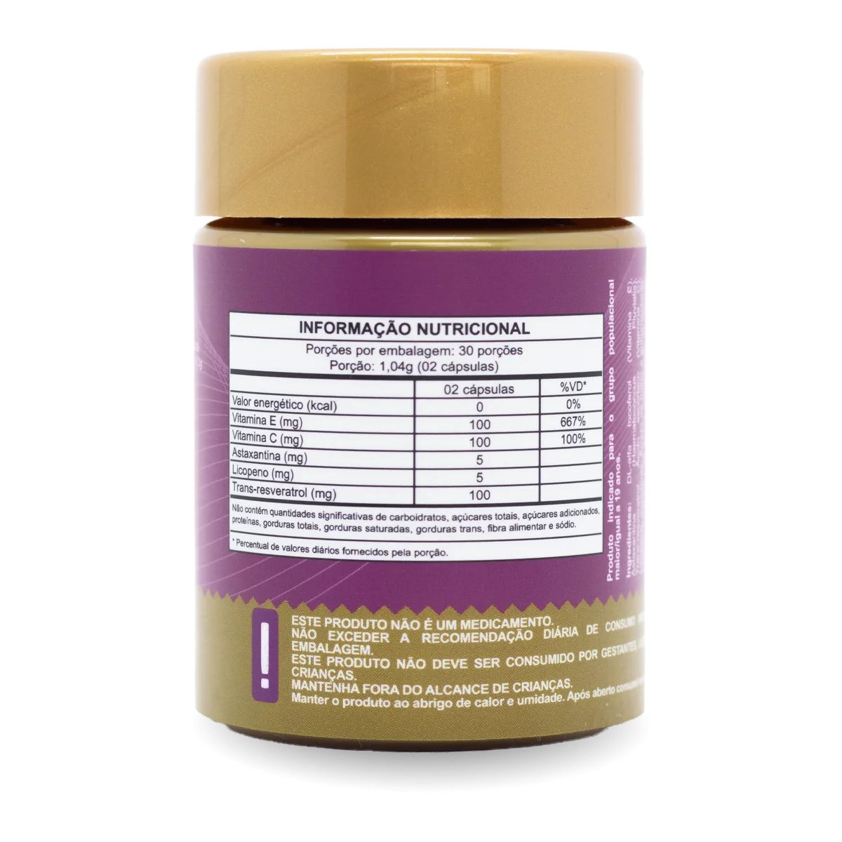 Resveratrol, Astaxantina e complementos em cápsula