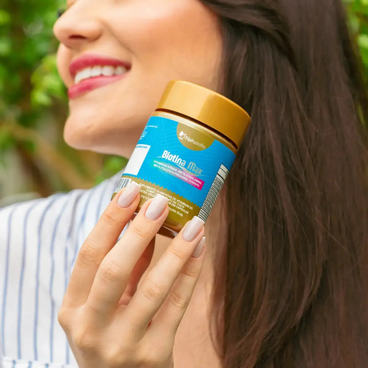 Biotina Max (Vitaminas Ativas - B1 B2 B3 B5 B6 B9 B12, Óleo de coco com TCM) Cápsulas Softgel NatusVita