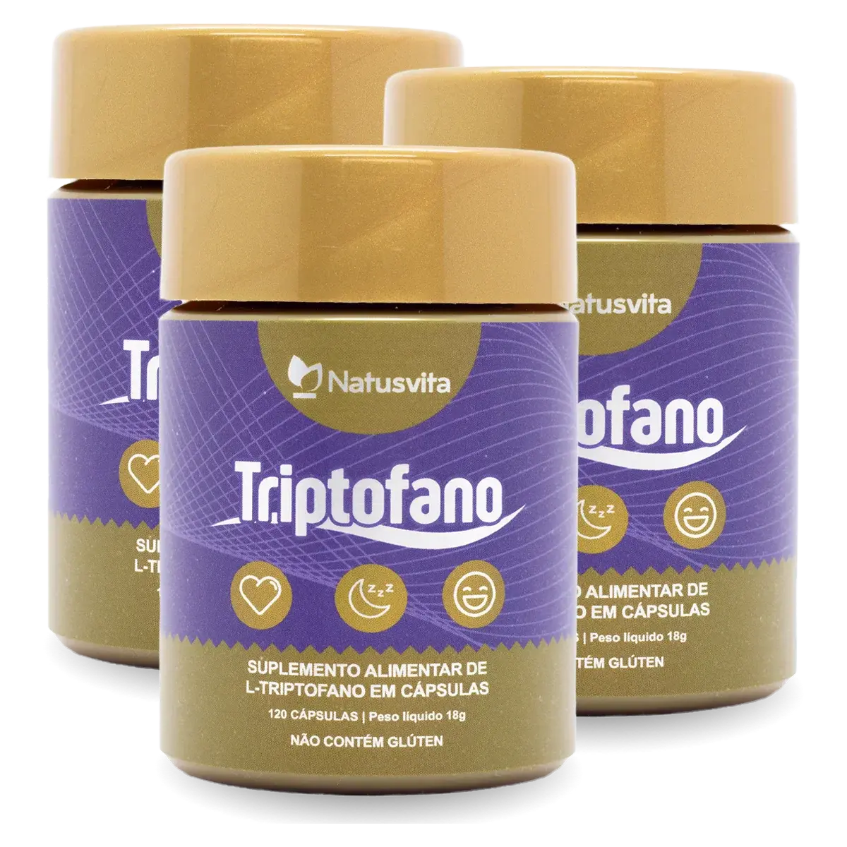 Triptofano Puro 120 Cápsulas Aminoácido NatusVita