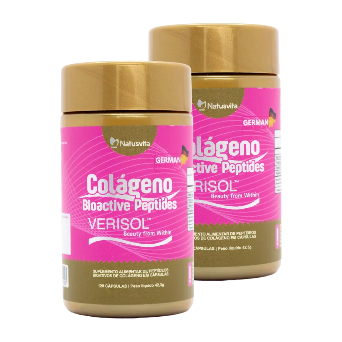 Colágeno Verisol Puro com Bio Peptídeos. 120 Cápsulas NatusVita