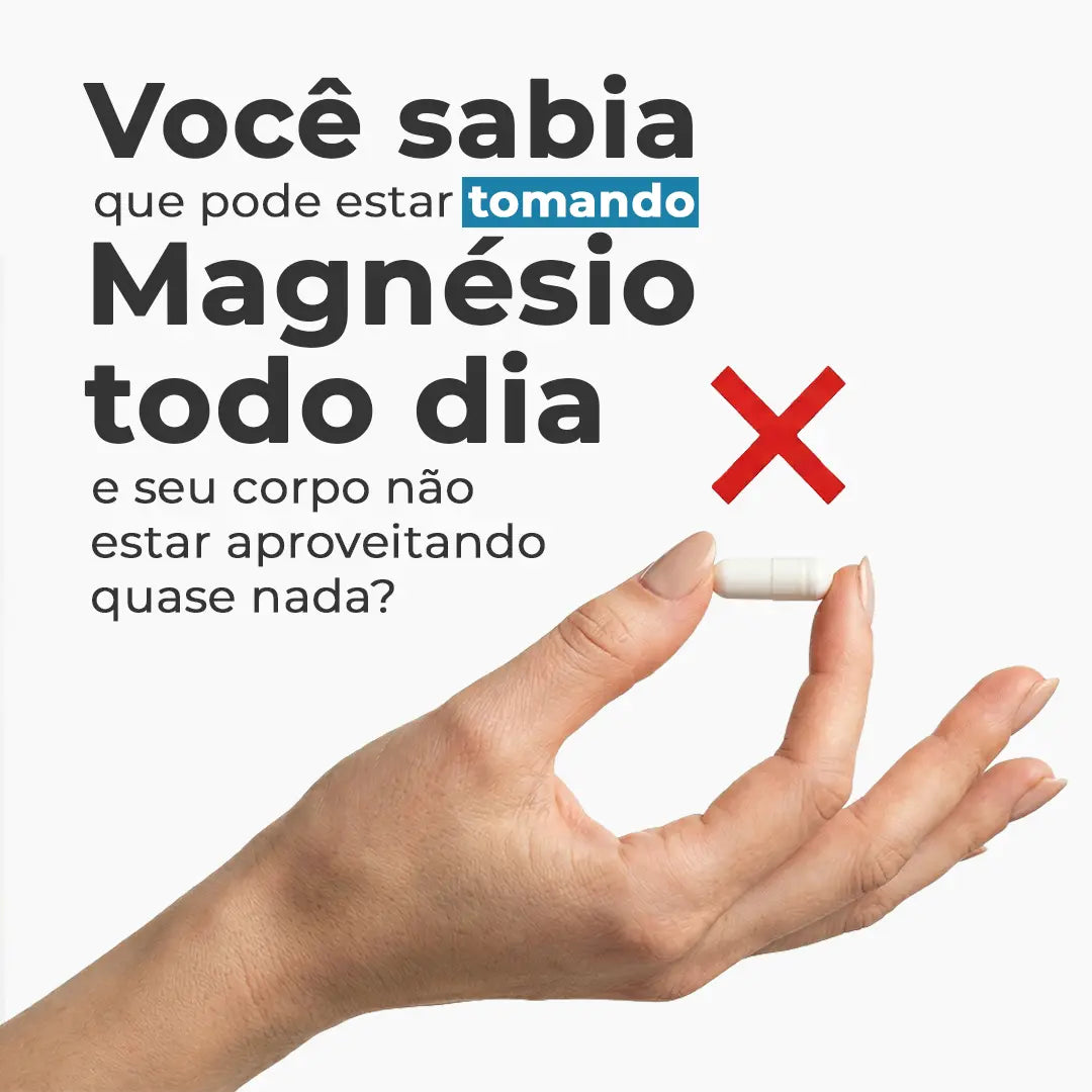 4MAG+ Complexo de Magnésio Quelato 4 em 1 — Bisglicinato Glicina, Dimalato, Citrato e Taurato + Vitamina D3. 120 Cápsulas