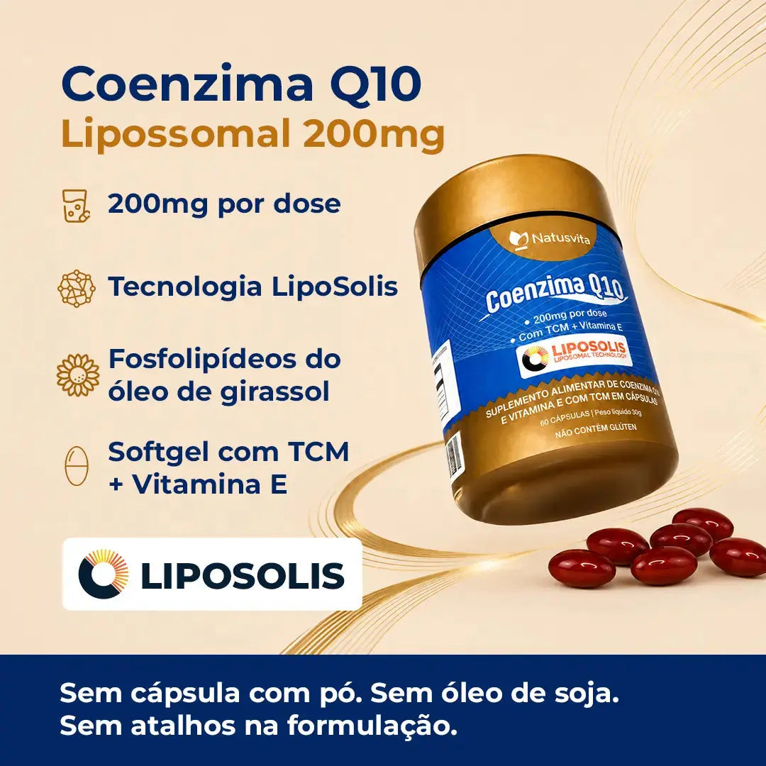 Coenzima Q10 Lipossomal (200mg por porção) + TCM em cápsulas softgel NatusVita