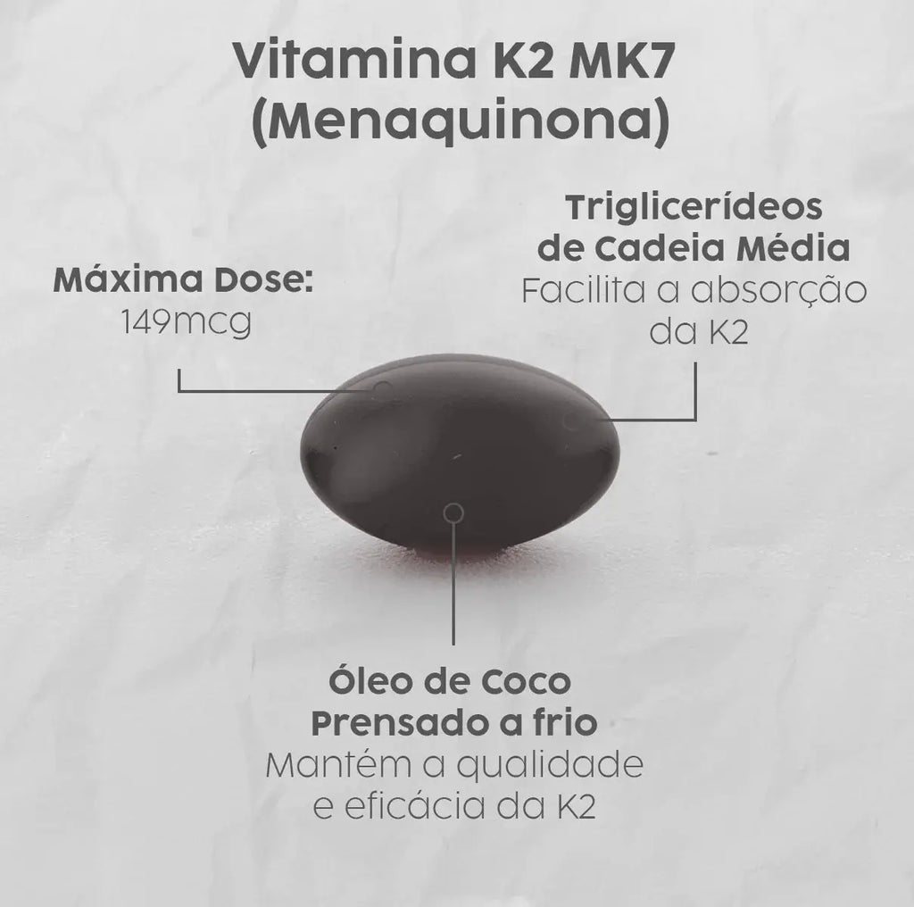 Vitamina K2 Concentrada (Menaquinona MK7) com TCM NatusVita