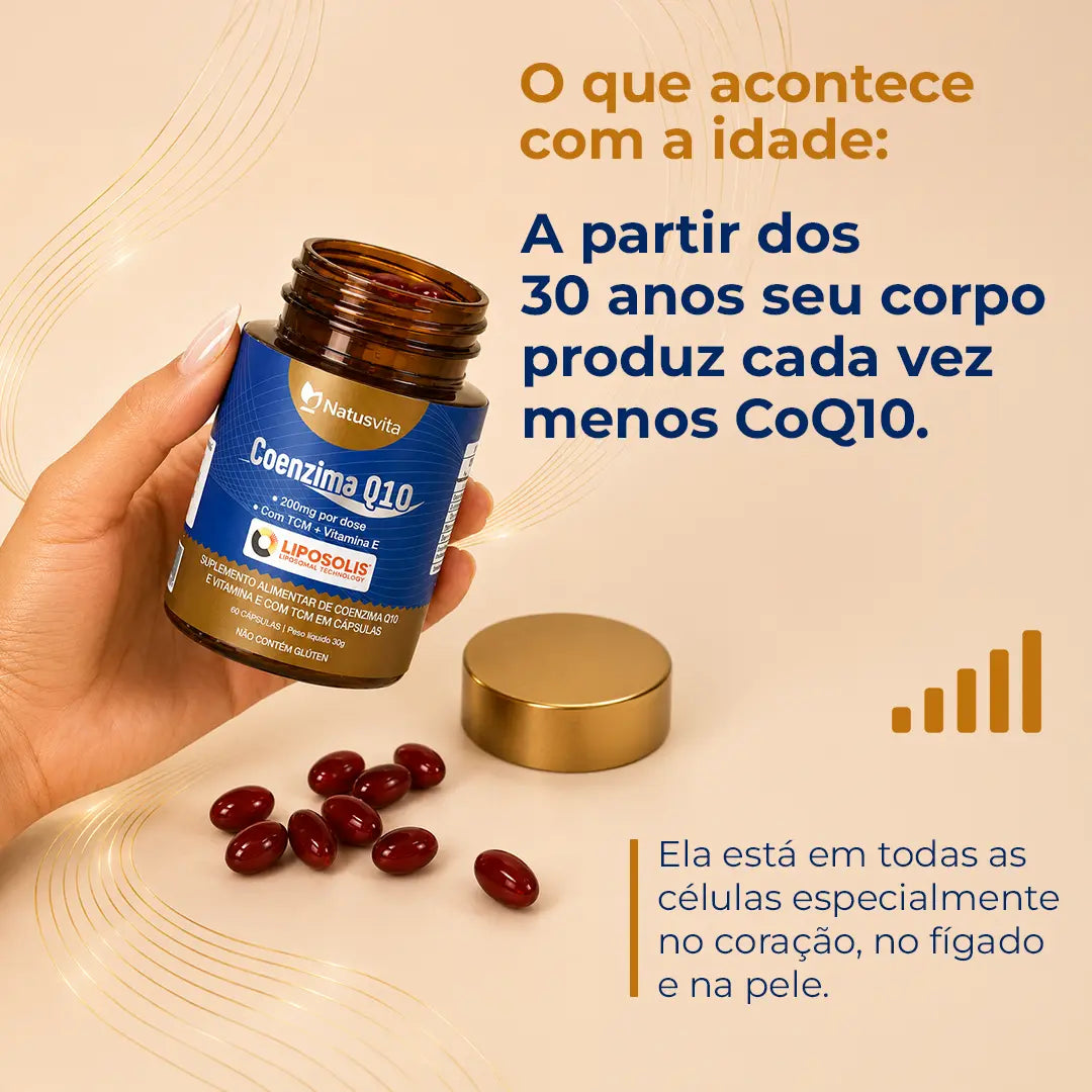 Coenzima Q10 Lipossomal (200mg por porção) + TCM em cápsulas softgel NatusVita
