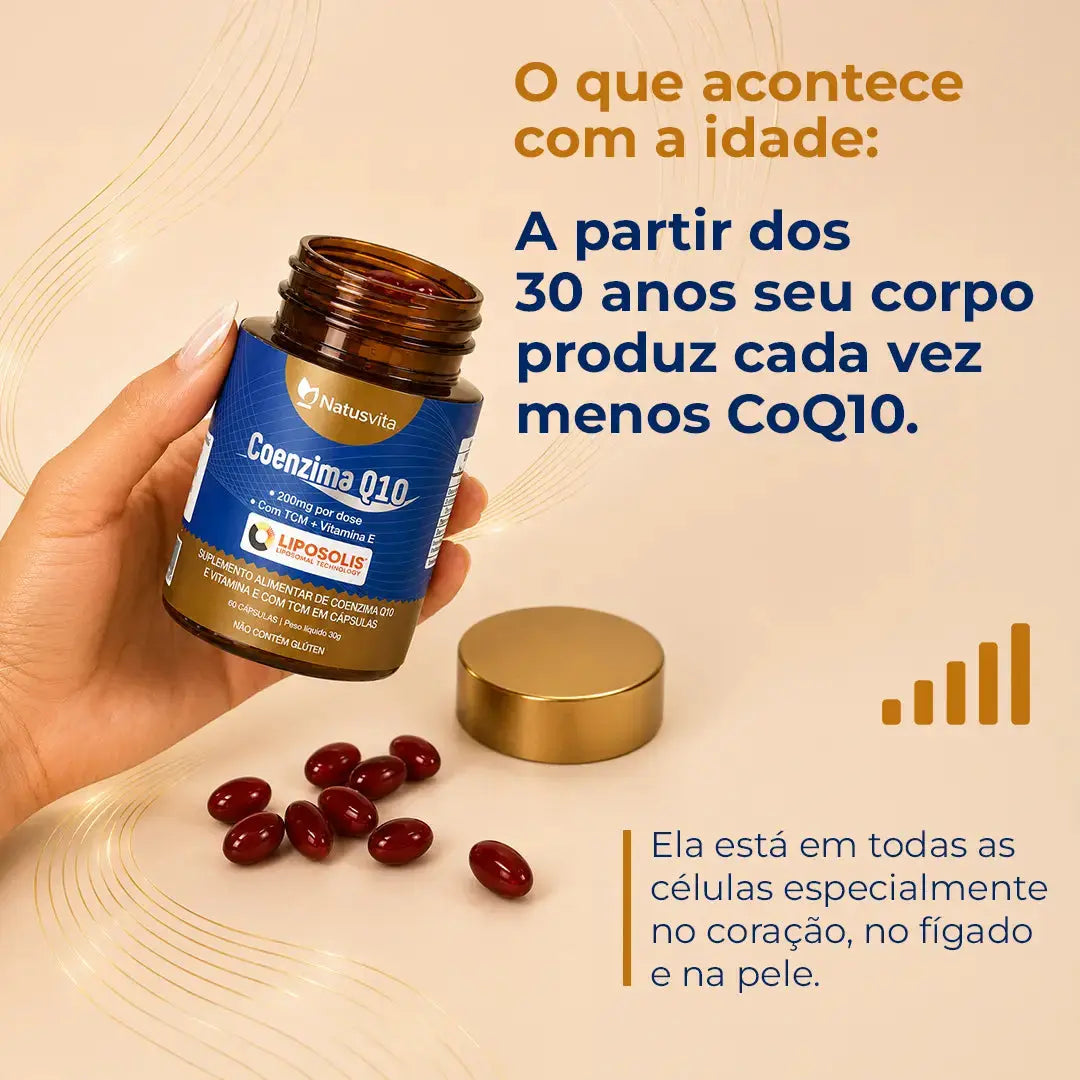 Coenzima Q10 Lipossomal (200mg por porção) + TCM em cápsulas softgel NatusVita