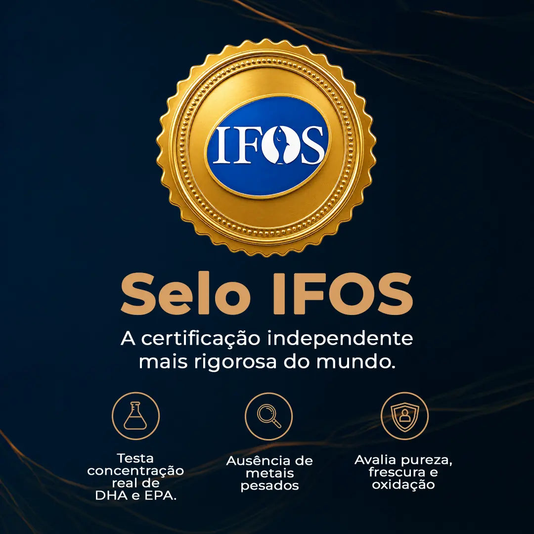 Ômega 3 Super DHA (1500mg de DHA). Importado e Concentrado com Selo IFOS de Procedência. Isento de Metais Pesados NatusVita