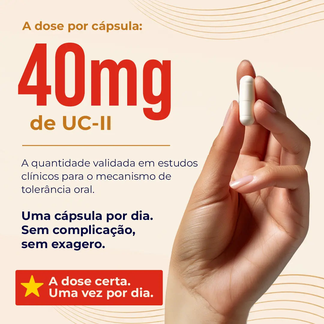 Colágeno Tipo 2 - UC II. Não Desnaturado. 60 cápsulas. NatusVita