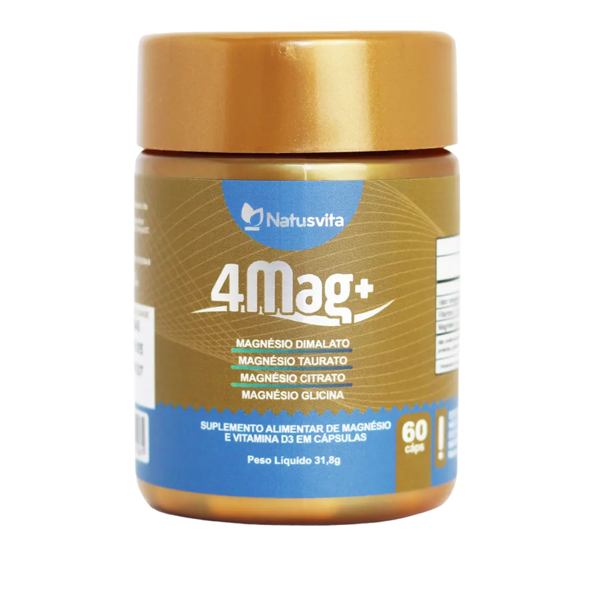 4MAG (Magnésio Glicina, Dimalato, Citrato e L-Taurato) 60 cápsulas