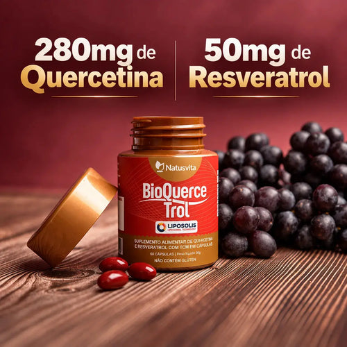 BioQuerceTrol - Quercetina e Trans-Resveratrol Lipossomal com TCM em Softgel NatusVita