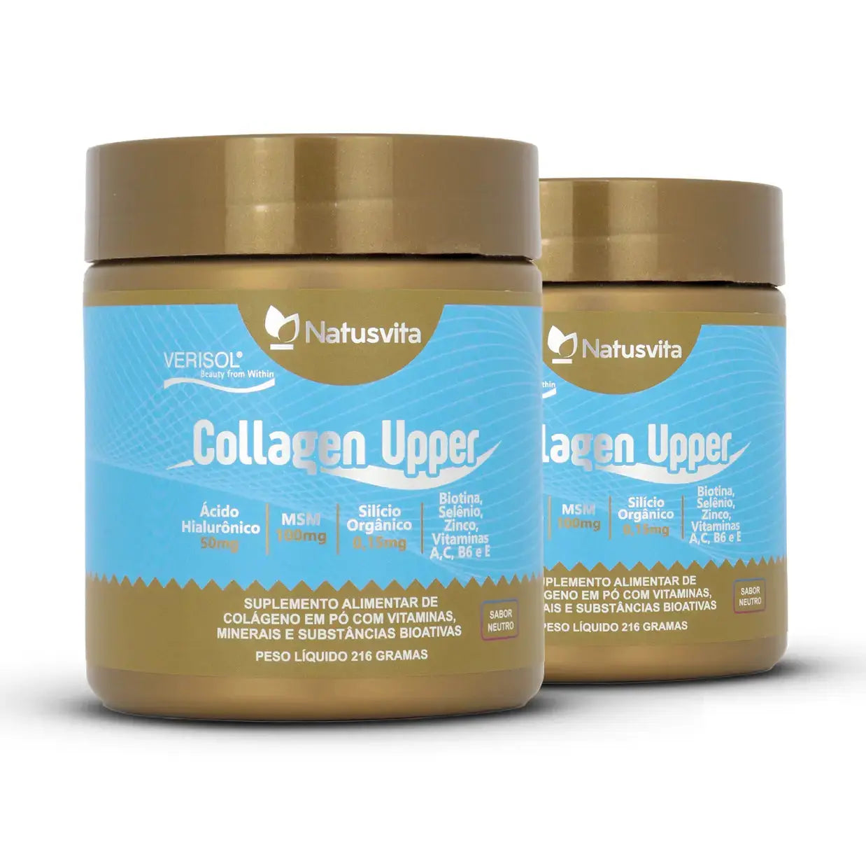 Collagen Upper (Colágeno Verisol, Ácido Hialurônico, Silício, Biotina e MSM) Sabor Neutro NatusVita