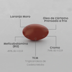 MoroCart (Laranja Moro, Óleo de Cártamo Prensado a Frio, TCM, Picolinato de cromo e B12) em cápsulas NatusVita