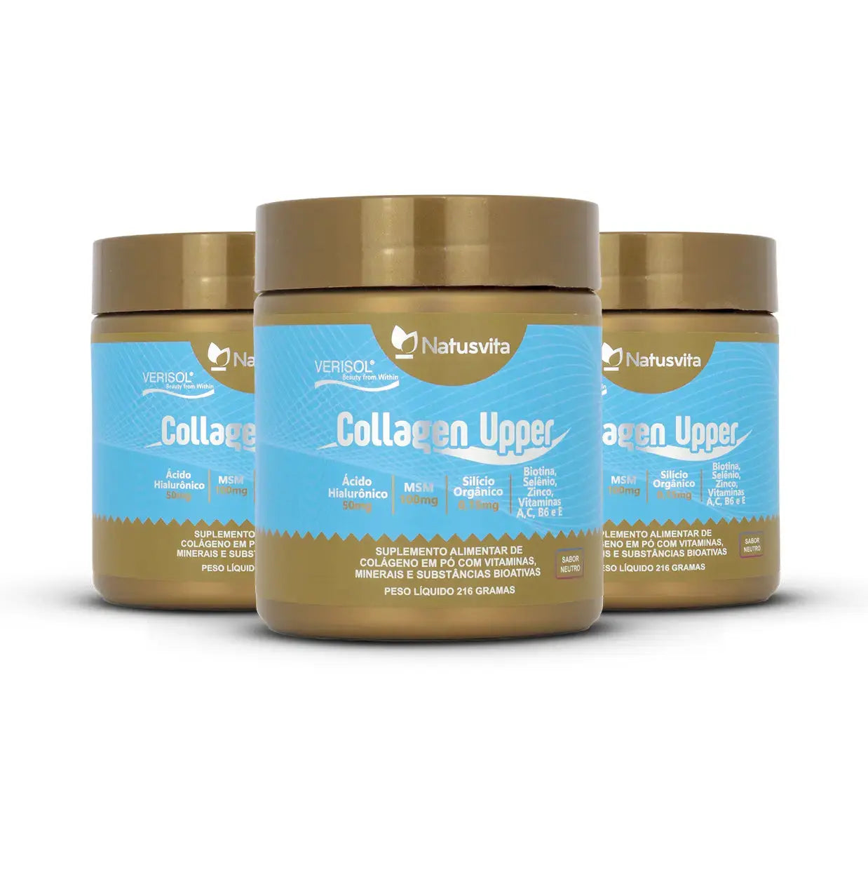 Collagen Upper (Colágeno Verisol, Ácido Hialurônico, Silício, Biotina e MSM) Sabor Neutro NatusVita