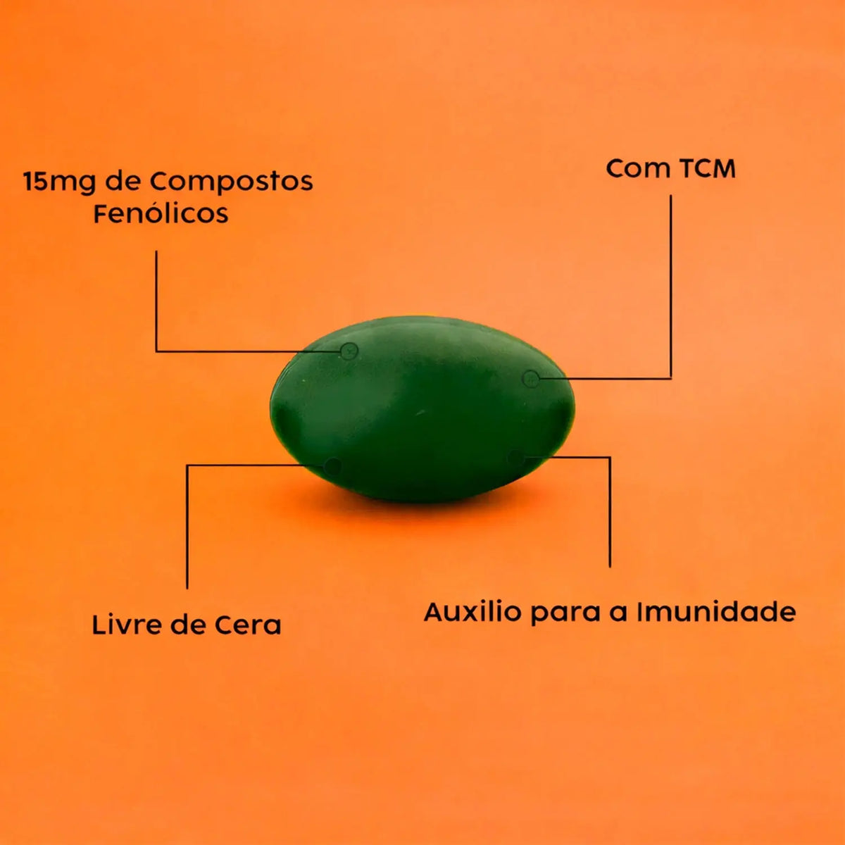 Própolis Verde com TCM (15mg de Compostos Fenólicos - artepelin C) em Cápsulas NatusVita