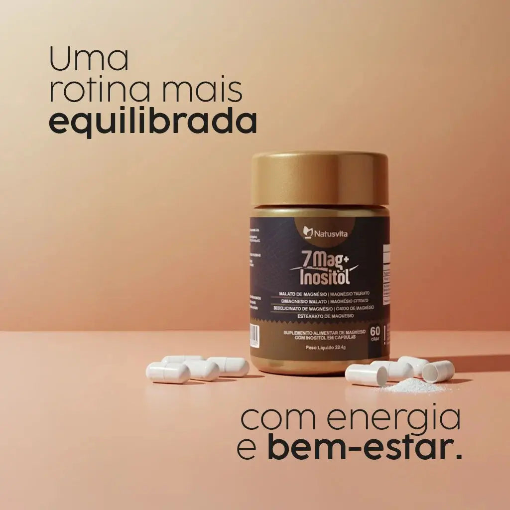 7mag + Inositol (Magnésio Dimalato, Taurato, Citrato, Bisglicinato) NatusVita